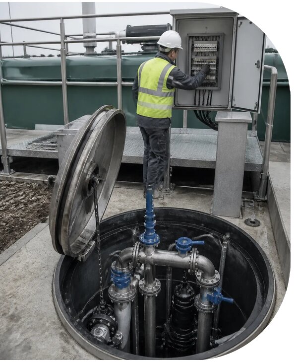 Техническое обслуживание канализационной насосной станции в Юбилейном